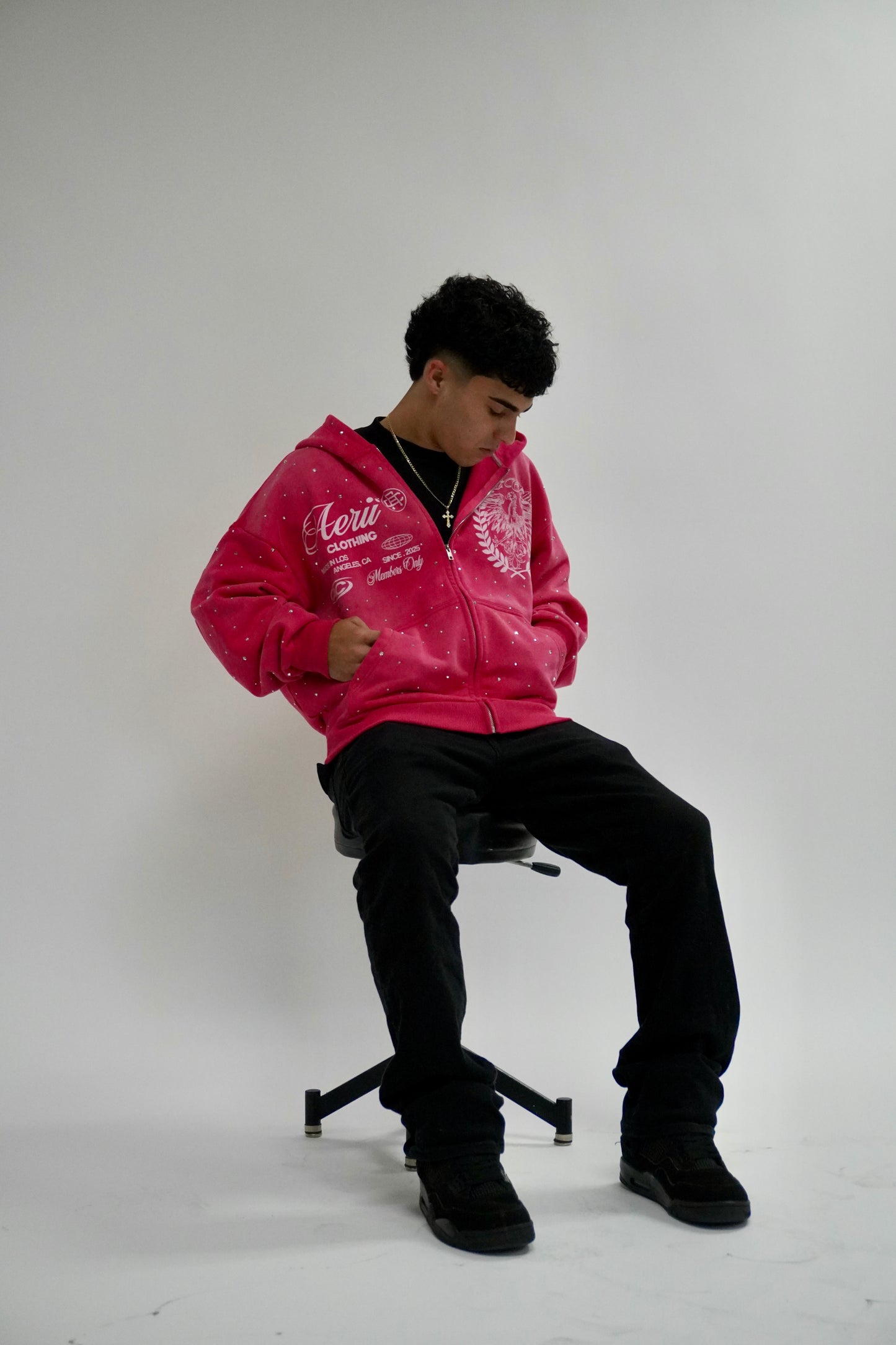 pink aeri zip up