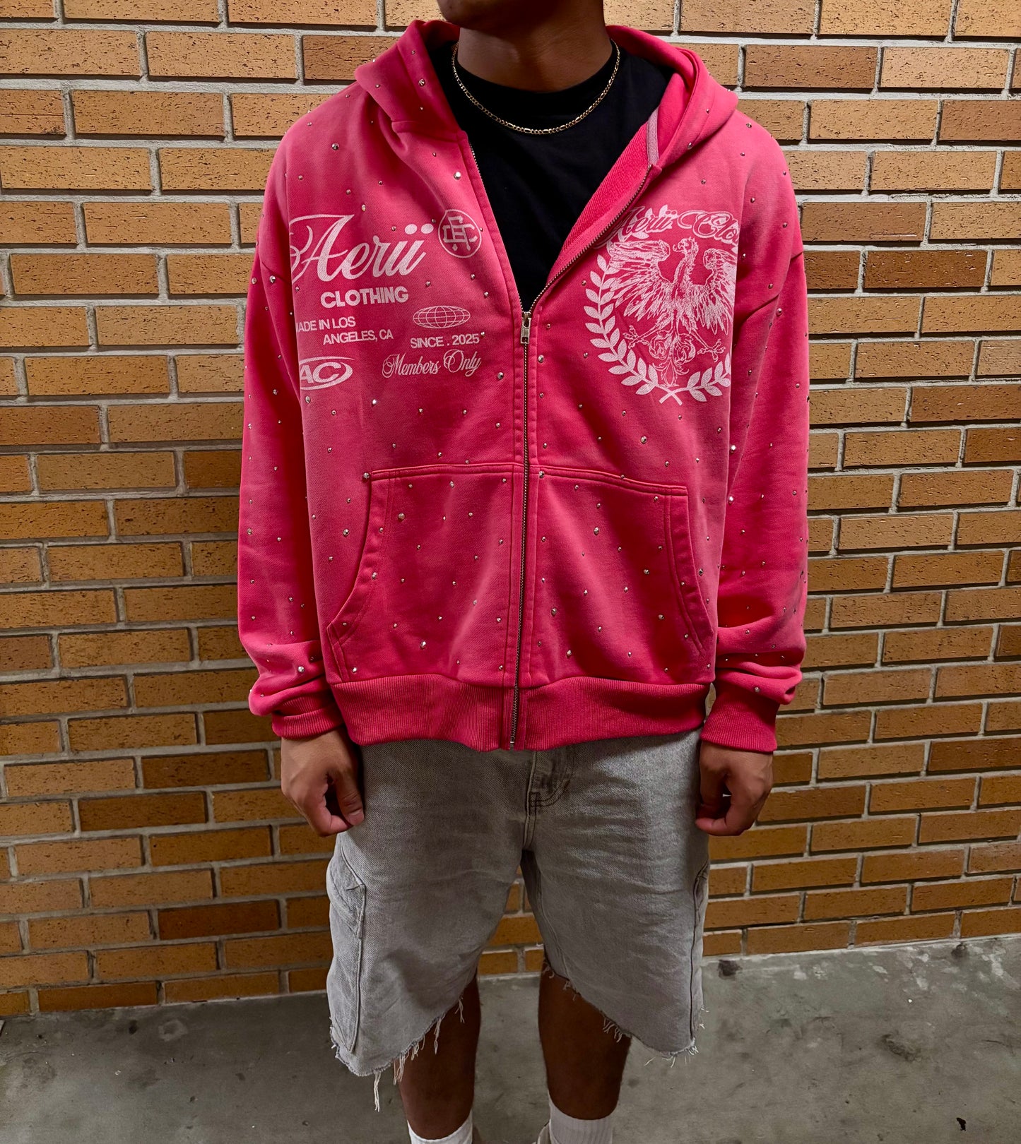 pink aeri zip up